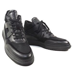 PRINCIPE DI BOLOGNA 🇮🇹 MEN'S BLACK SOFT LEATHER COMFORT WINTER FUR SNEAKERS